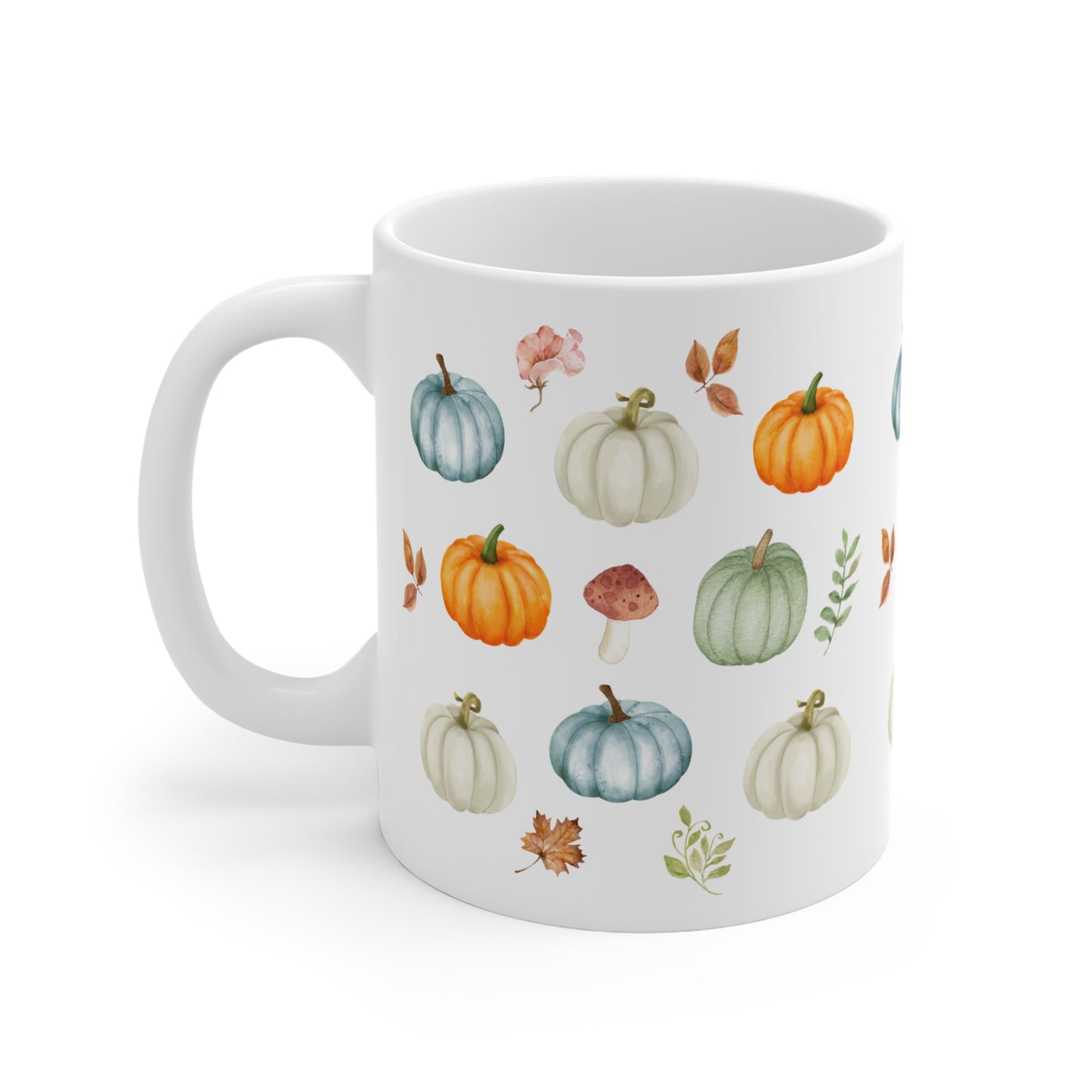 Cozy Pumpkin Coffee Mushroom Mug - Rustic Autumn - Fall Vibes Mug 11oz