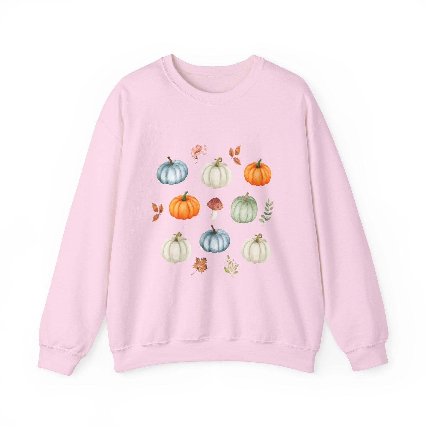 Cozy Pumpkin & Mushroom Crewneck Sweatshirt - Fall Sweater - Rustic Autumn Pullover Unisex Heavy Blend™ Crewneck Sweatshirt