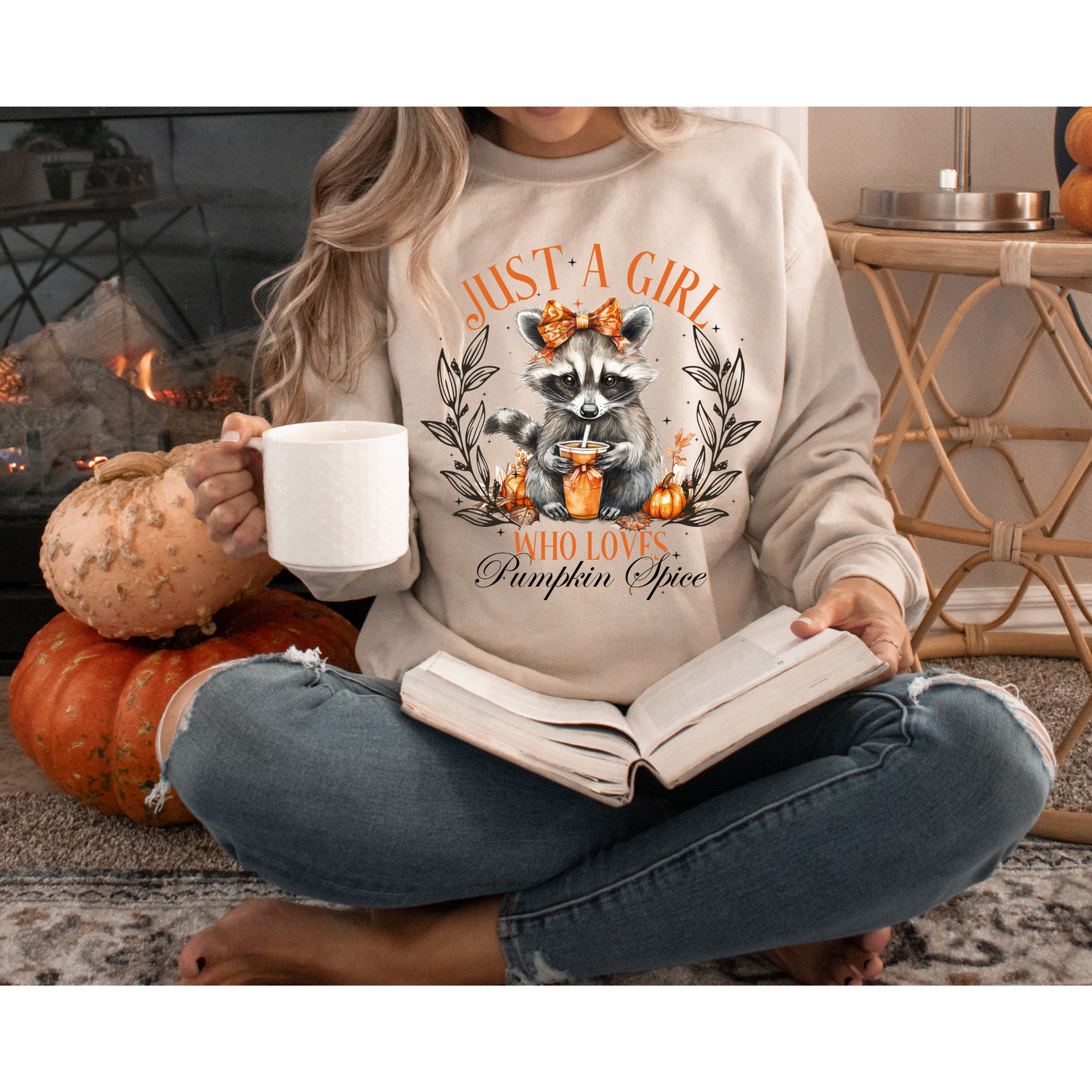 Just a Girl Who Loves Pumpkin Spice - Cozy Fall Sweatshirt Unisex Heavy Blend™ Crewneck Sweatshirt