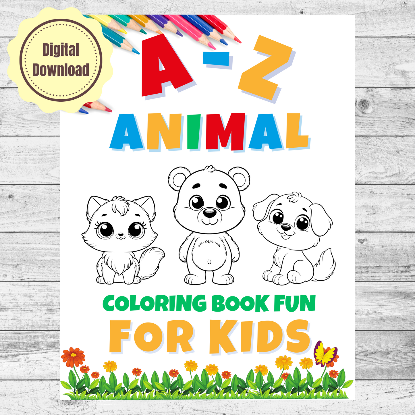 A-Z Animal Coloring Book Fun For Kids