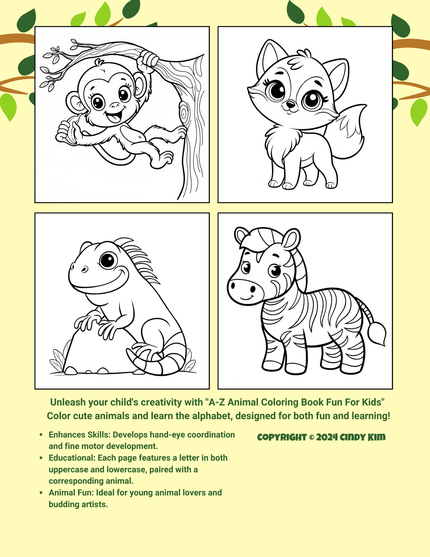 A-Z Animal Coloring Book Fun For Kids